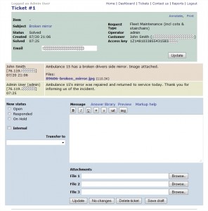 This is a sample ticket. All entries are emailed back to the reporter except if the INTERNAL box is checked.